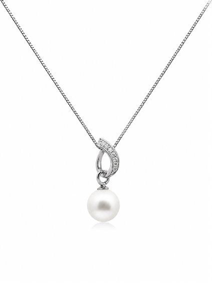 Collana Comete Donna in Oro bianco Perla GLP292 - GLP292